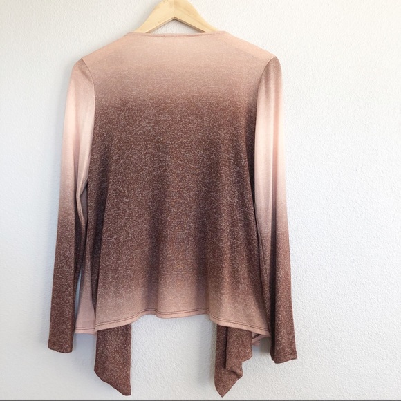 I. Joah Blush Pink Ombré Open Cardigan Sweater M - Picture 6 of 8